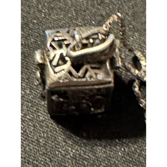 925 Prayer Box Necklace Angels on Box Vintage 18in Chain - Picture 5 of 7